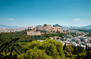 Athens Center with aerial view of the Acropolis