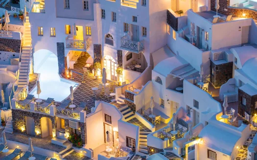 Cyclades island with cycladic architecture